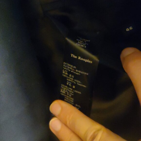 Kooples solid navy suit slim skinny fit 36x30 US 46EU 100% wool working cuffs - Picture 7 of 13